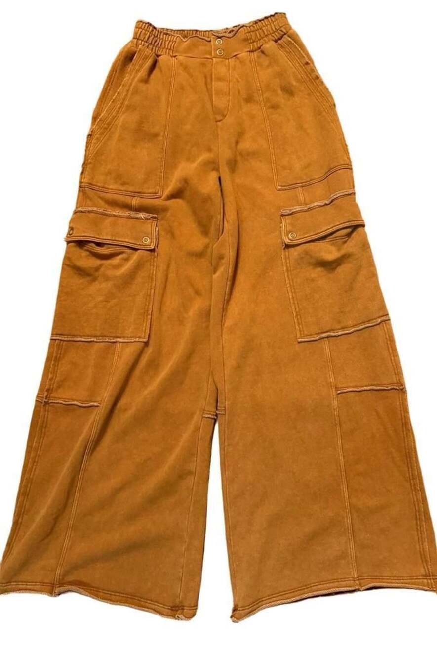 Daily Practice by Anthropology Mid Rise Cargo Lounge Pants XXS Brown